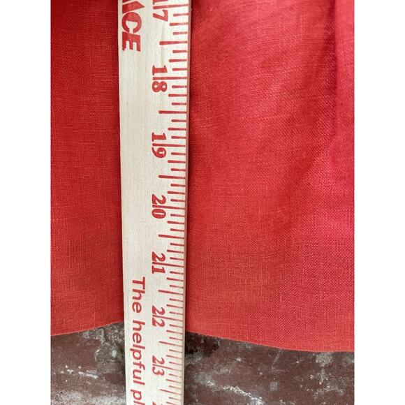 Talbots Linen Collarless Blazer Peplum Size 16P Orange Invisible Closure Petite - Picture 9 of 11